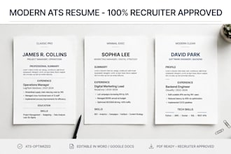 design modern ats resume and CV
