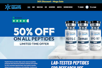 build peptide website, research peptide store, peptide logo and peptide SEO