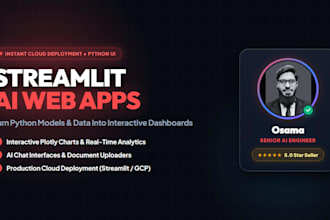 build a full stack ai web application and dashboard with streamlit and python