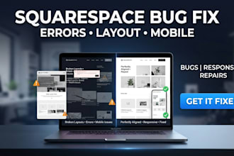 fix squarespace bugs, errors, broken layouts, mobile and responsive issues