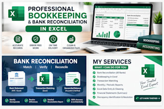 do professional bookkeeping and bank reconciliation in excel