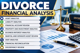 prepare assets and liabilities schedules for divorce cases