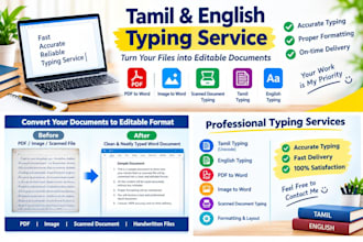 do accurate tamil english typing and data entry