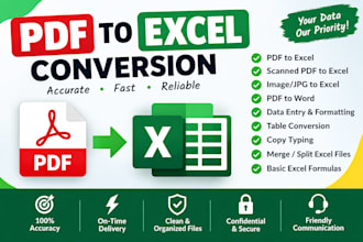 convert PDF to excel, to word and scanned PDF to editable excel