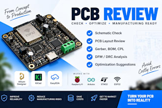 review pcb design, pcb layout, schematic design, errors and optimization