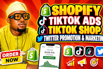 be your shopify tiktok shop manager, dropshipping ads twitter promotion