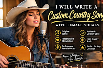 write a custom country song with female vocals