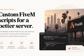 develop custom fivem scripts and optimize your server in lua