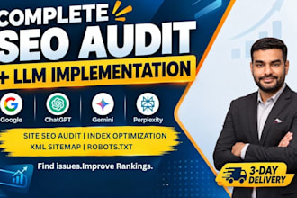 do complete SEO audit and llm implementation to rank higher