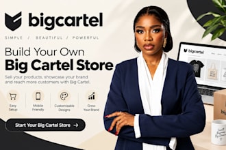 setup redesign big cartel, ecwid, fix big cartel, big commerce, opencart shopify
