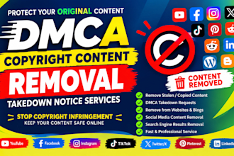 remove copyright content and submit dmca takedown notices
