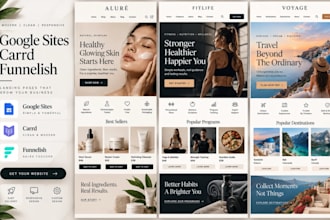 design google sites, carrd website and funnelish landing page