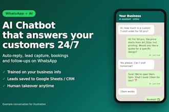 build a whatsapp ai auto reply and follow up chatbot for your business