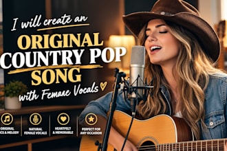 create an original country pop song with female vocals