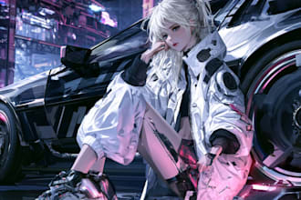 make cyberpunk character art