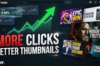 create eye catchy clickable thumbnail for youtube, facebook, and instagram