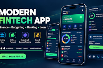 develop modern finance app, fintech app, budgeting and bank loan mobile app