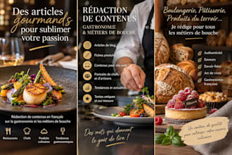 write french content for food businesses, bakeries and restaurants