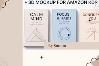 design modern minimalist self help book cover for amazon kdp