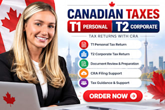file your canadian taxes, personal t1 and business t2 tax returns with cra