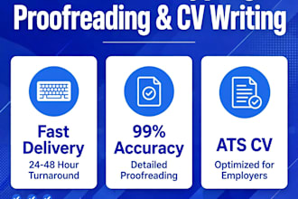 do fast typing, proofreading and professional cv writing
