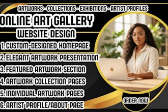 design a modern online art gallery website for artists and galleries