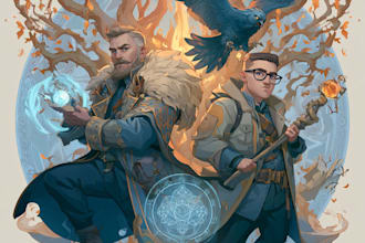 create high quality fantasy character art and design