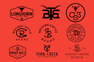 design vinatage western cattle brand, ranch brand, and livestock logo