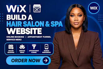 build wix hair salon website spa online booking appointment funnel service menu