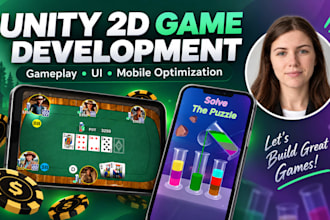 develop a unity 2d mobile game with custom gameplay