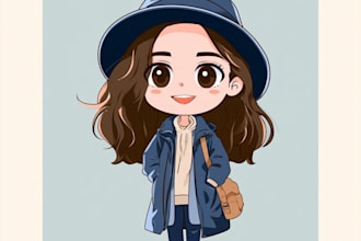 create vintage cartoon character design illustration