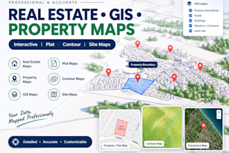 design interactive real estate, property, contour, plat and gis maps