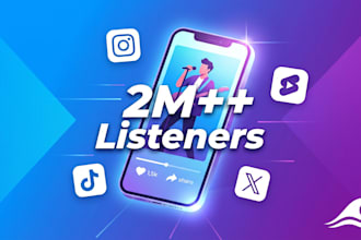 make your music hit 2 million organic listeners in any social media