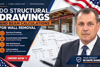 do structural drawings and beam calculations on wall removal