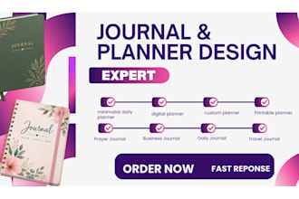 design digital journals, daily planners, printable planners and journals