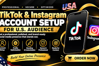 create USA tiktok account, USA instagram account, tiktok USA instagram account