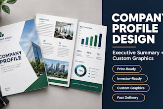design a conversion focused company profile, corporate profile executive summary