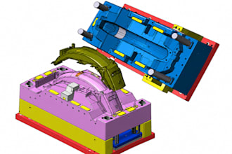 design injection mold in solidworks for plastic parts and manufacturing
