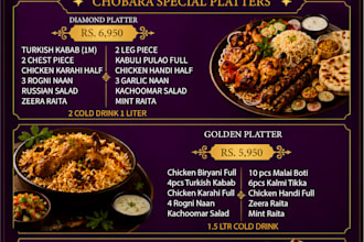 design professional menus, flyers and posters