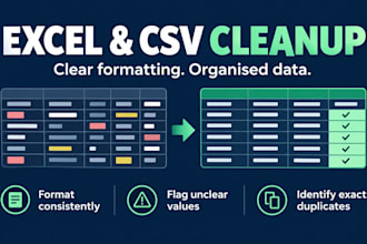 clean and format your excel or CSV spreadsheet