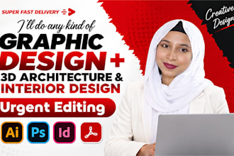 create professional graphic design 3d rendering and interior