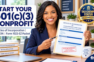 do start 501c3 nonprofit incorporation form 1023 ez and irs ein setup