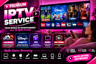 offer a stable live sport adult channel, disneytv, vod, live stream multi con