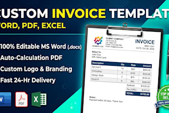 design a professional invoice, quotation or business document