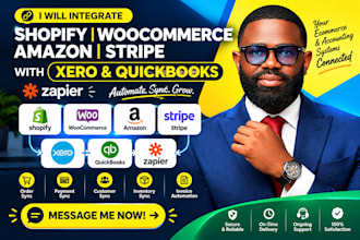 integrate shopify woocommerce amazon stripe with xero and quickbooks zapier