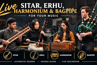 record live sitar, erhu, harmonium and bagpipe for your music