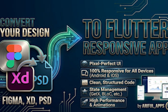 convert figma, xd, or PSD to flutter responsive app