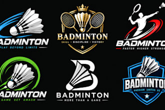 design a professional, sports, racket, tournament, or athletic badminton logo