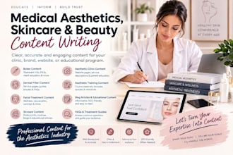 write medical aesthetics, skincare and beauty content for your business