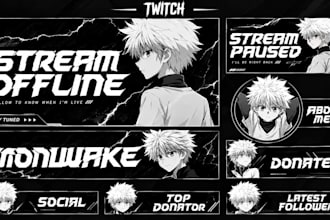 design custom animated twitch overlay package